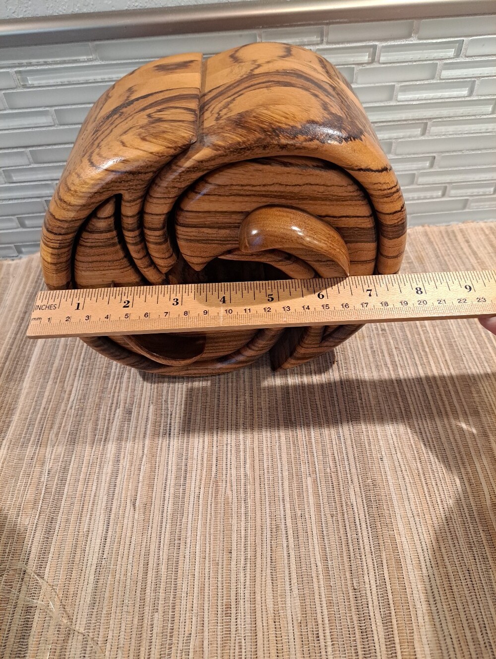 Handmade Bandsaw Wooden Jewelry Trinket Box - Picture 3 of 11